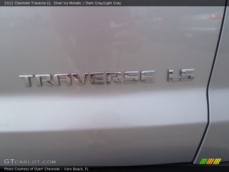 Silver Ice Metallic / Dark Gray/Light Gray 2012 Chevrolet Traverse LS