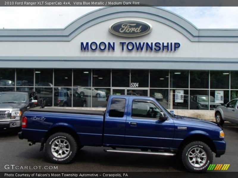 Vista Blue Metallic / Medium Dark Flint 2010 Ford Ranger XLT SuperCab 4x4