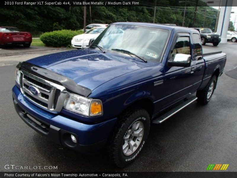 Vista Blue Metallic / Medium Dark Flint 2010 Ford Ranger XLT SuperCab 4x4