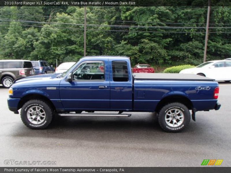 Vista Blue Metallic / Medium Dark Flint 2010 Ford Ranger XLT SuperCab 4x4