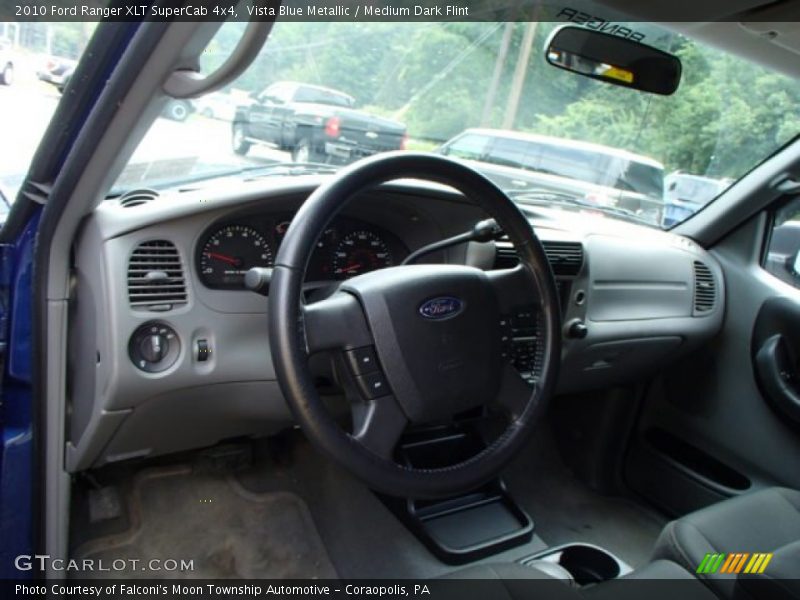 Vista Blue Metallic / Medium Dark Flint 2010 Ford Ranger XLT SuperCab 4x4