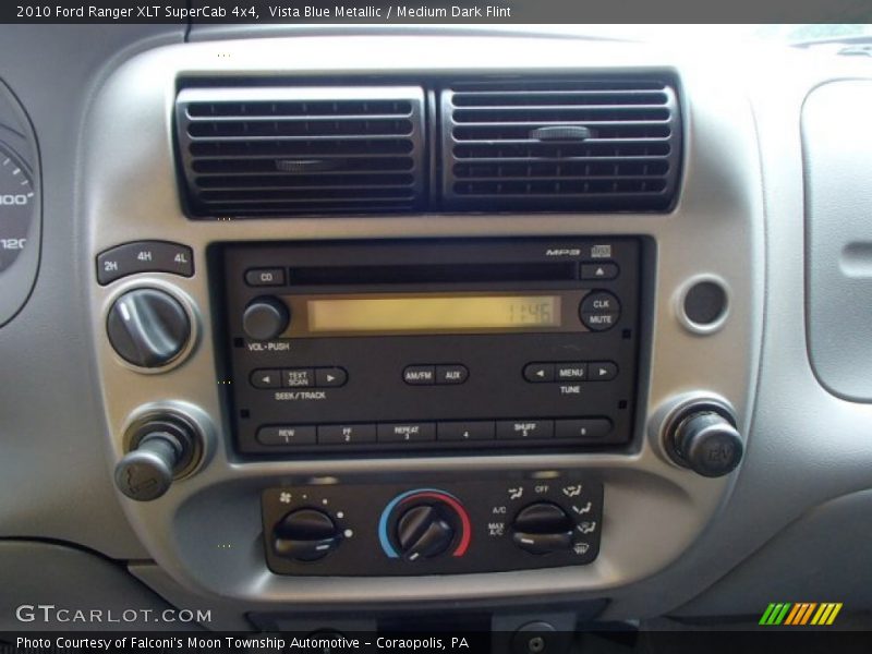 Vista Blue Metallic / Medium Dark Flint 2010 Ford Ranger XLT SuperCab 4x4