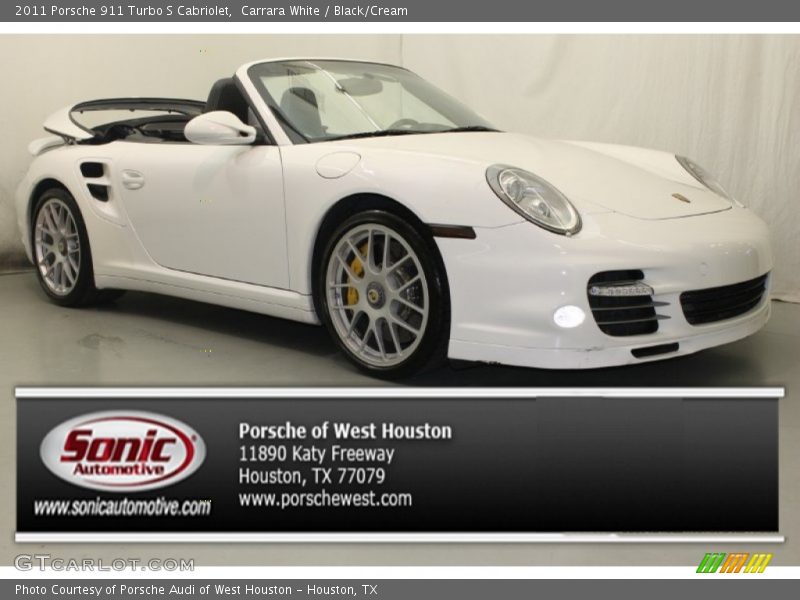 Carrara White / Black/Cream 2011 Porsche 911 Turbo S Cabriolet