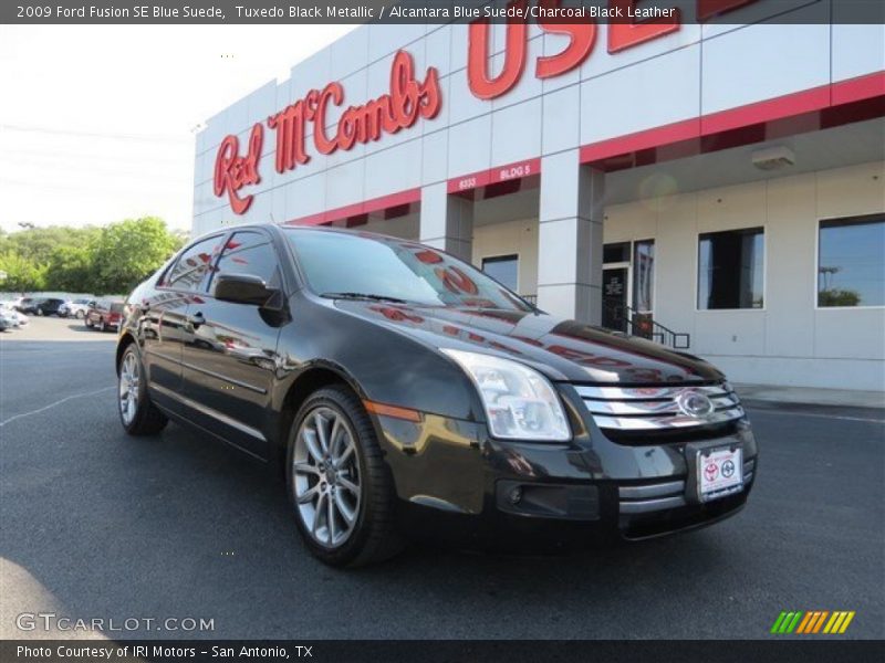 Tuxedo Black Metallic / Alcantara Blue Suede/Charcoal Black Leather 2009 Ford Fusion SE Blue Suede
