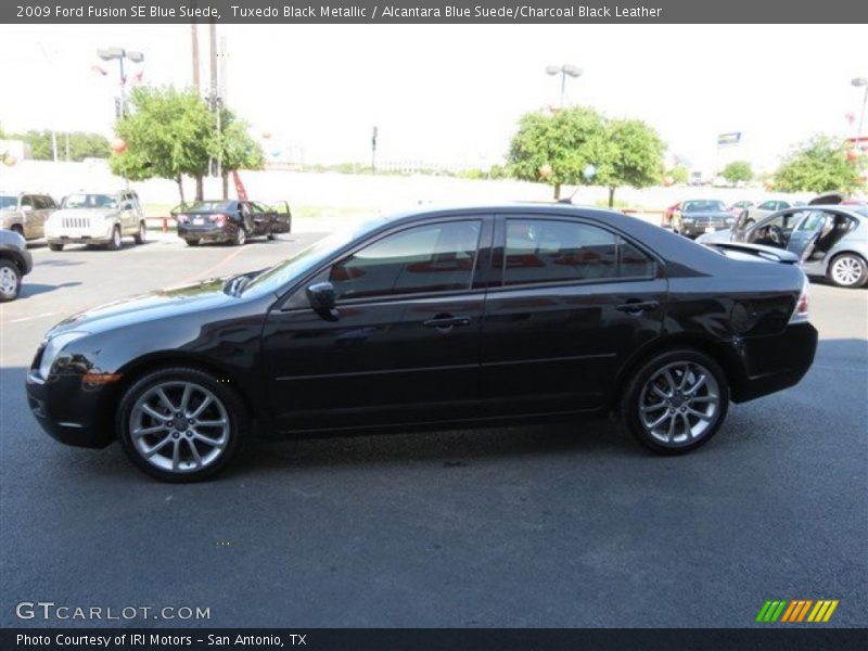 Tuxedo Black Metallic / Alcantara Blue Suede/Charcoal Black Leather 2009 Ford Fusion SE Blue Suede