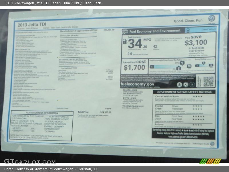Black Uni / Titan Black 2013 Volkswagen Jetta TDI Sedan