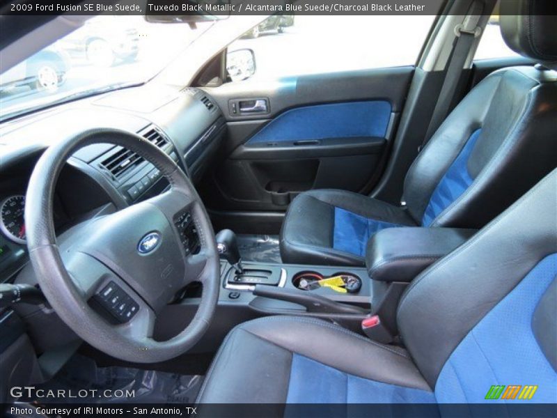 Tuxedo Black Metallic / Alcantara Blue Suede/Charcoal Black Leather 2009 Ford Fusion SE Blue Suede