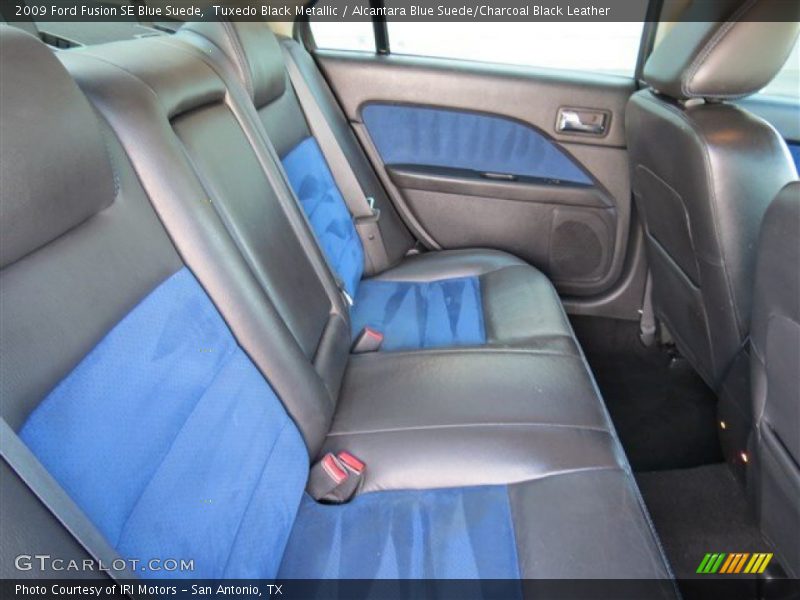 Tuxedo Black Metallic / Alcantara Blue Suede/Charcoal Black Leather 2009 Ford Fusion SE Blue Suede