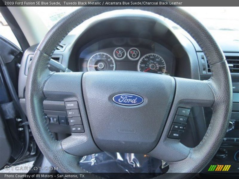 Tuxedo Black Metallic / Alcantara Blue Suede/Charcoal Black Leather 2009 Ford Fusion SE Blue Suede