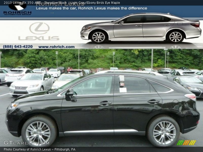 Stargazer Black / Light Gray/Ebony Birds Eye Maple 2013 Lexus RX 350 AWD