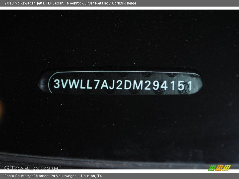 Moonrock Silver Metallic / Cornsilk Beige 2013 Volkswagen Jetta TDI Sedan