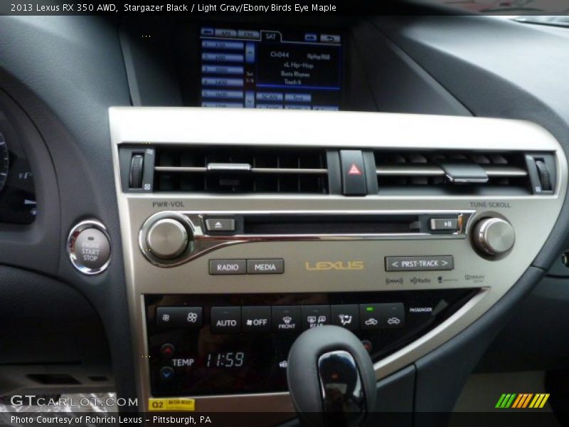 Stargazer Black / Light Gray/Ebony Birds Eye Maple 2013 Lexus RX 350 AWD