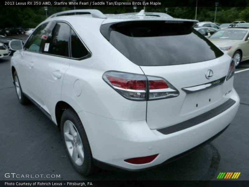 Starfire White Pearl / Saddle Tan/Espresso Birds Eye Maple 2013 Lexus RX 350 AWD
