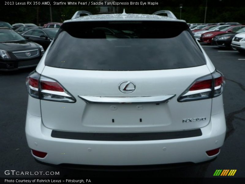 Starfire White Pearl / Saddle Tan/Espresso Birds Eye Maple 2013 Lexus RX 350 AWD