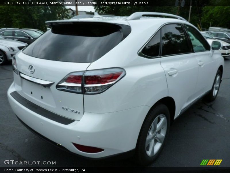 Starfire White Pearl / Saddle Tan/Espresso Birds Eye Maple 2013 Lexus RX 350 AWD