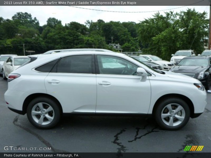 Starfire White Pearl / Saddle Tan/Espresso Birds Eye Maple 2013 Lexus RX 350 AWD