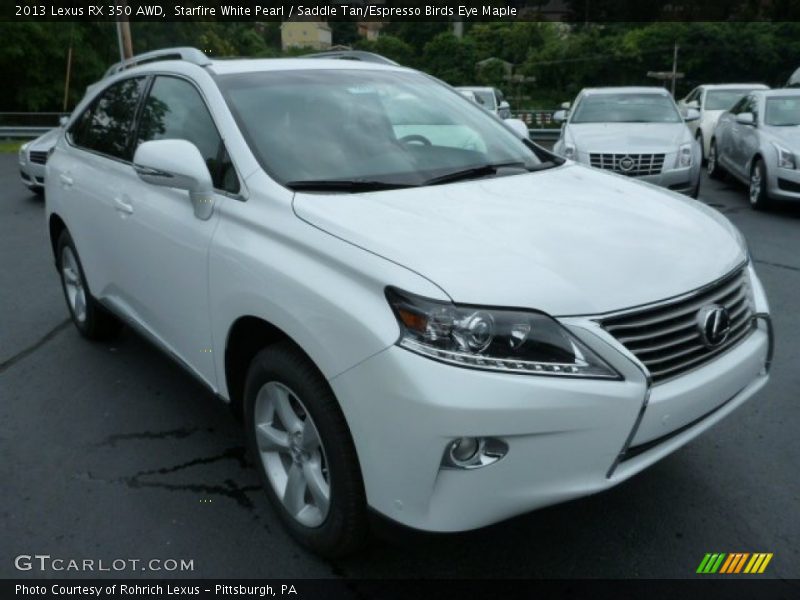 Starfire White Pearl / Saddle Tan/Espresso Birds Eye Maple 2013 Lexus RX 350 AWD