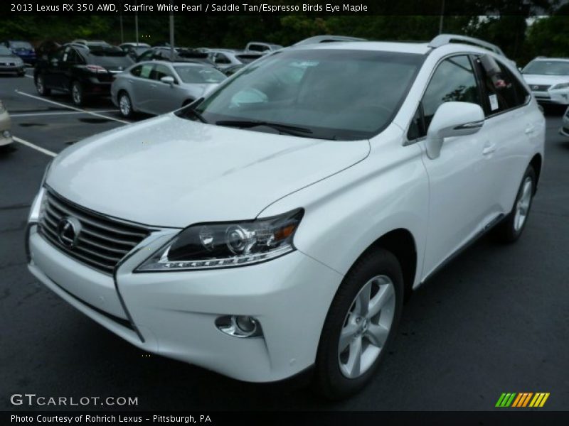 Starfire White Pearl / Saddle Tan/Espresso Birds Eye Maple 2013 Lexus RX 350 AWD
