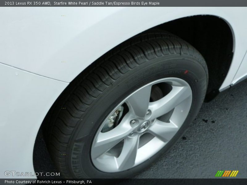 Starfire White Pearl / Saddle Tan/Espresso Birds Eye Maple 2013 Lexus RX 350 AWD