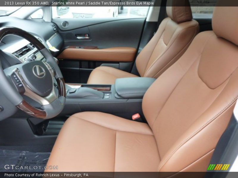 Starfire White Pearl / Saddle Tan/Espresso Birds Eye Maple 2013 Lexus RX 350 AWD
