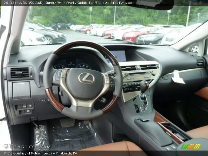 Starfire White Pearl / Saddle Tan/Espresso Birds Eye Maple 2013 Lexus RX 350 AWD