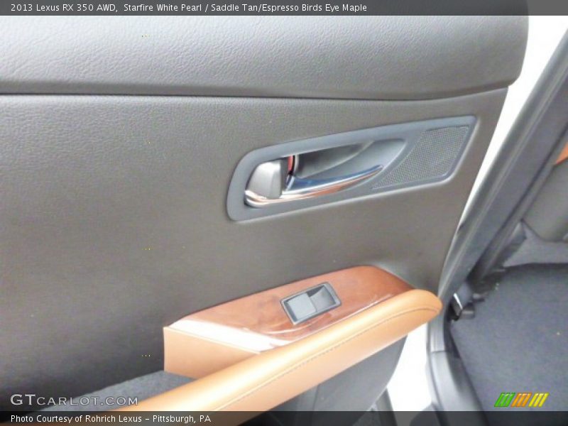Starfire White Pearl / Saddle Tan/Espresso Birds Eye Maple 2013 Lexus RX 350 AWD