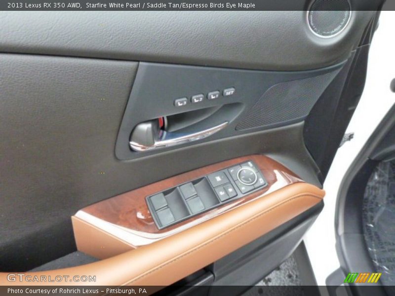 Starfire White Pearl / Saddle Tan/Espresso Birds Eye Maple 2013 Lexus RX 350 AWD