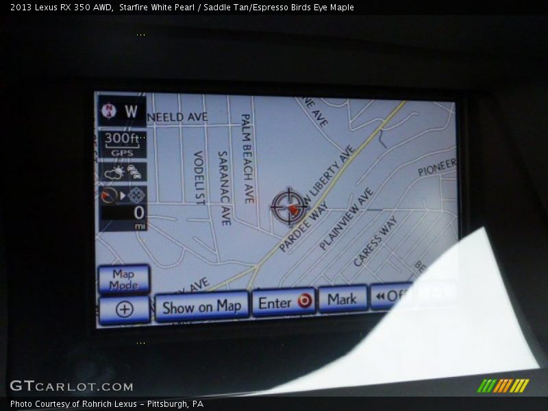 Starfire White Pearl / Saddle Tan/Espresso Birds Eye Maple 2013 Lexus RX 350 AWD