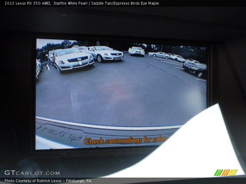 Starfire White Pearl / Saddle Tan/Espresso Birds Eye Maple 2013 Lexus RX 350 AWD
