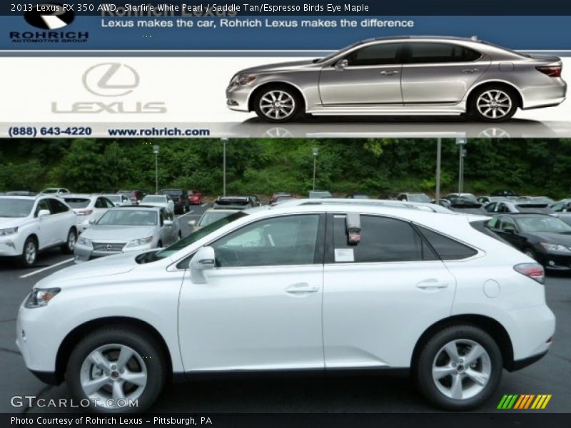 Starfire White Pearl / Saddle Tan/Espresso Birds Eye Maple 2013 Lexus RX 350 AWD