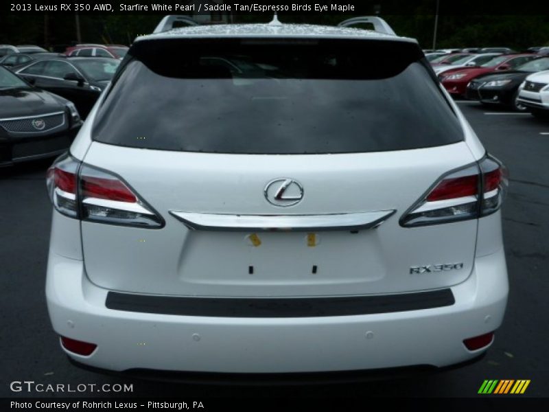 Starfire White Pearl / Saddle Tan/Espresso Birds Eye Maple 2013 Lexus RX 350 AWD