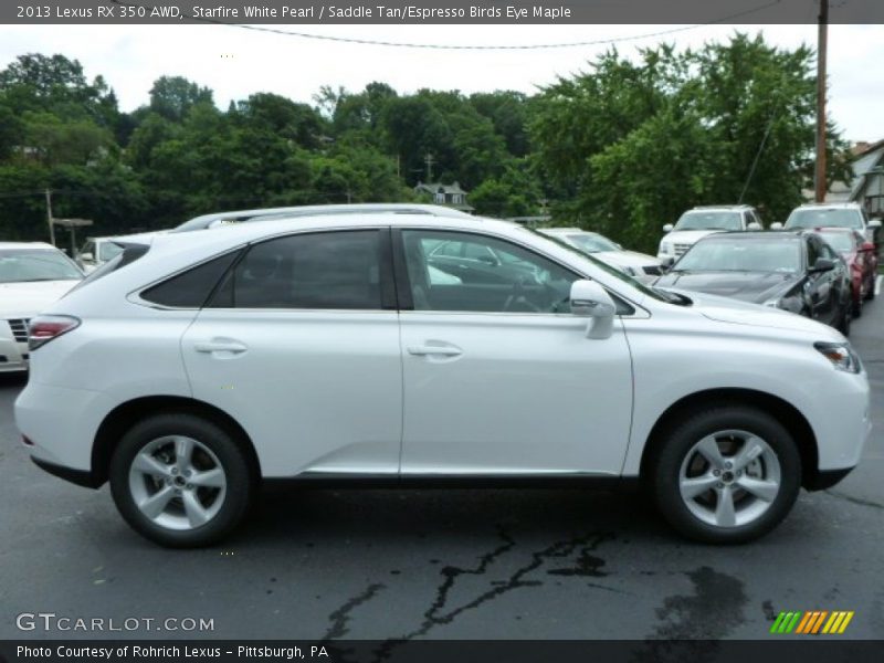 Starfire White Pearl / Saddle Tan/Espresso Birds Eye Maple 2013 Lexus RX 350 AWD