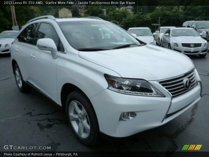 Starfire White Pearl / Saddle Tan/Espresso Birds Eye Maple 2013 Lexus RX 350 AWD