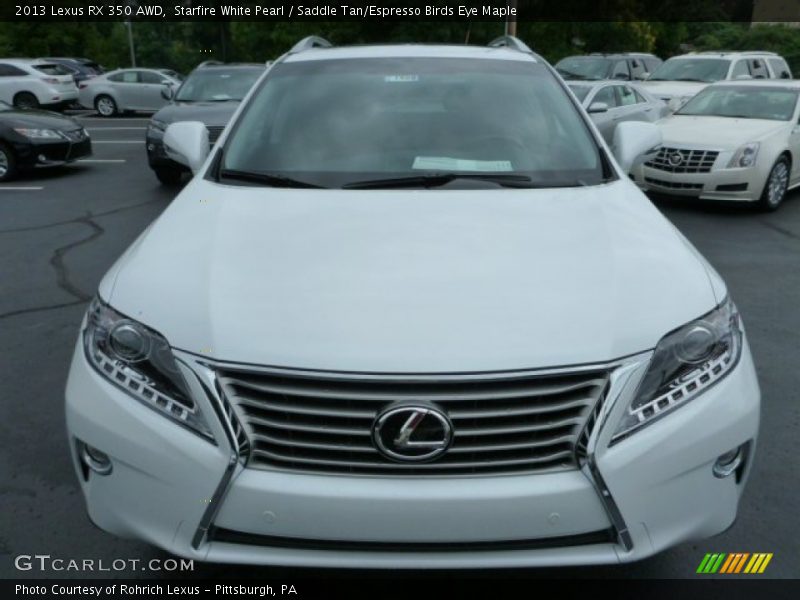Starfire White Pearl / Saddle Tan/Espresso Birds Eye Maple 2013 Lexus RX 350 AWD