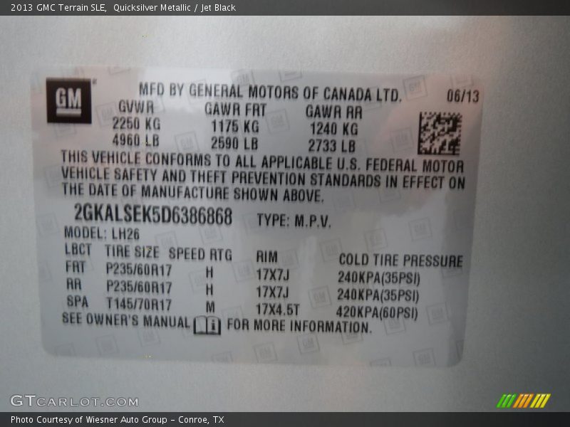 Quicksilver Metallic / Jet Black 2013 GMC Terrain SLE