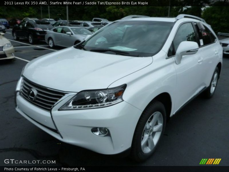 Starfire White Pearl / Saddle Tan/Espresso Birds Eye Maple 2013 Lexus RX 350 AWD