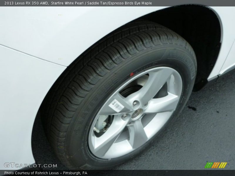 Starfire White Pearl / Saddle Tan/Espresso Birds Eye Maple 2013 Lexus RX 350 AWD