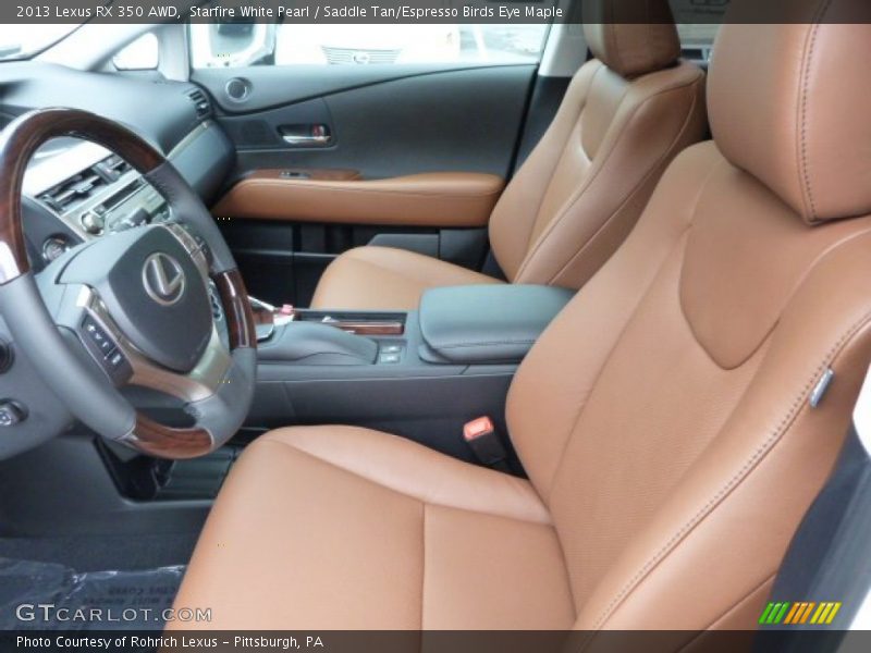 Starfire White Pearl / Saddle Tan/Espresso Birds Eye Maple 2013 Lexus RX 350 AWD