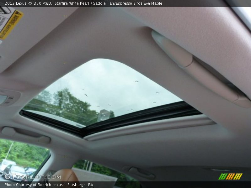 Starfire White Pearl / Saddle Tan/Espresso Birds Eye Maple 2013 Lexus RX 350 AWD