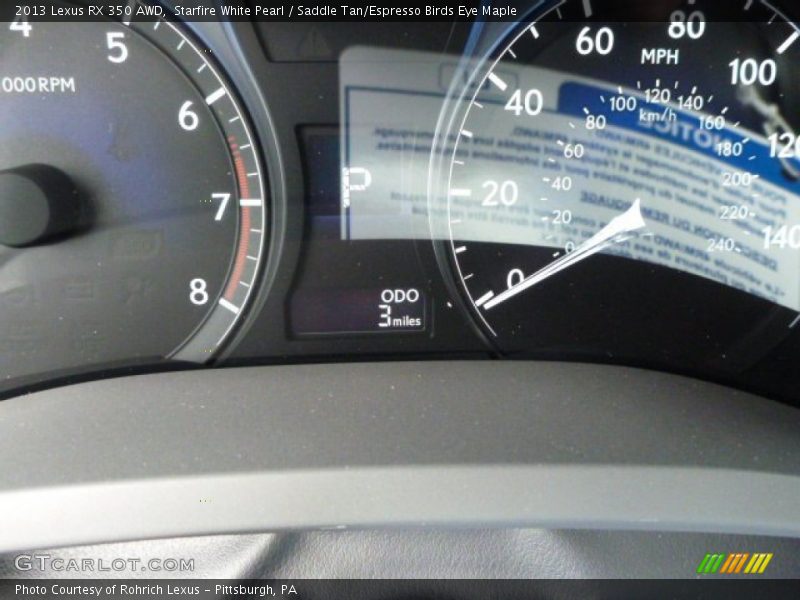 Starfire White Pearl / Saddle Tan/Espresso Birds Eye Maple 2013 Lexus RX 350 AWD