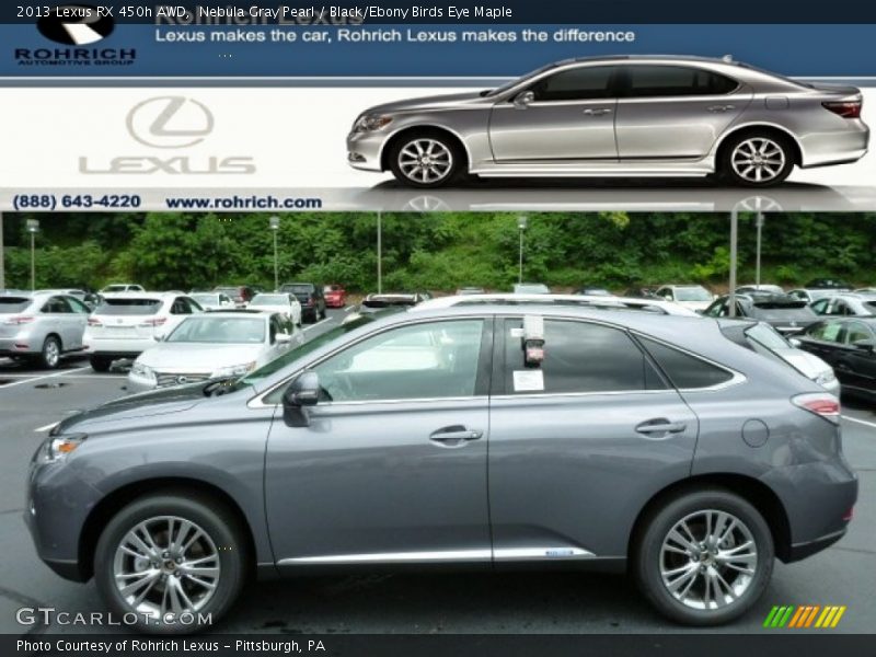 Nebula Gray Pearl / Black/Ebony Birds Eye Maple 2013 Lexus RX 450h AWD