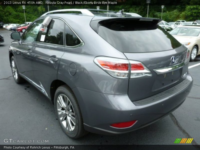 Nebula Gray Pearl / Black/Ebony Birds Eye Maple 2013 Lexus RX 450h AWD