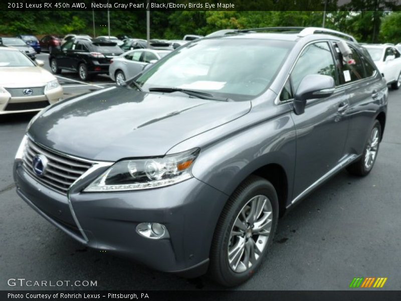 Nebula Gray Pearl / Black/Ebony Birds Eye Maple 2013 Lexus RX 450h AWD