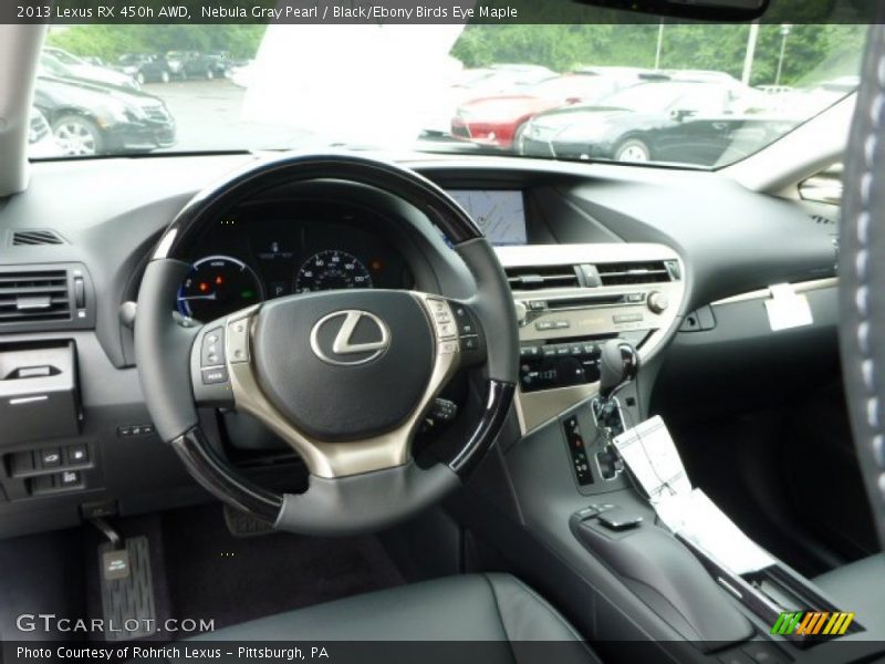 Nebula Gray Pearl / Black/Ebony Birds Eye Maple 2013 Lexus RX 450h AWD