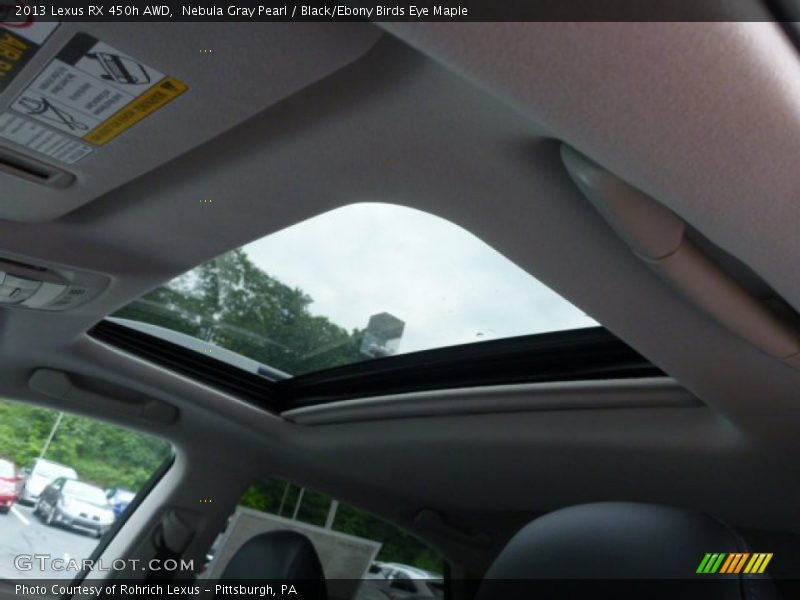 Nebula Gray Pearl / Black/Ebony Birds Eye Maple 2013 Lexus RX 450h AWD