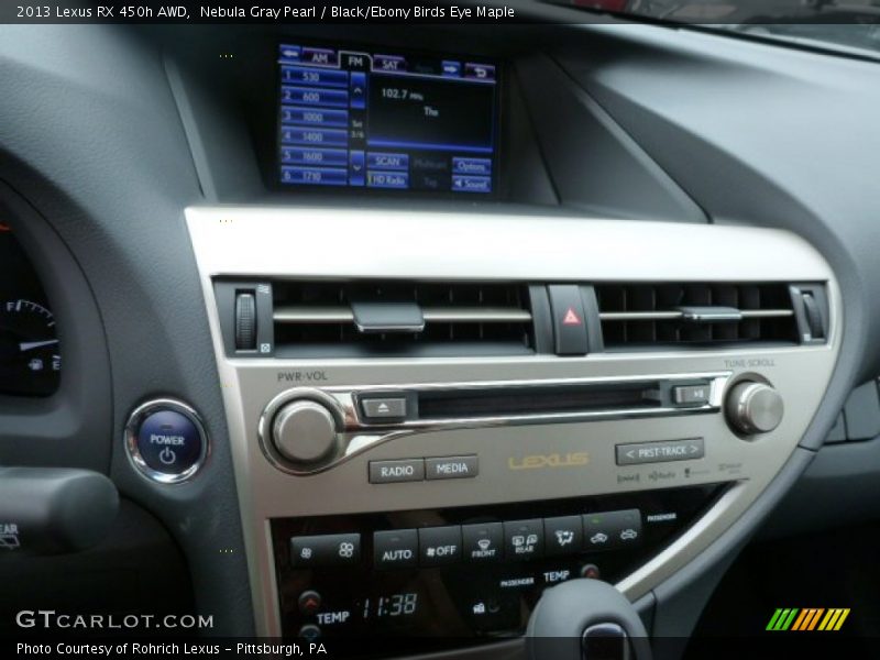 Nebula Gray Pearl / Black/Ebony Birds Eye Maple 2013 Lexus RX 450h AWD