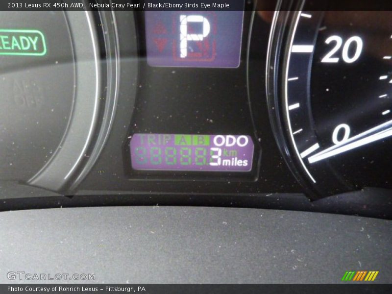 Nebula Gray Pearl / Black/Ebony Birds Eye Maple 2013 Lexus RX 450h AWD