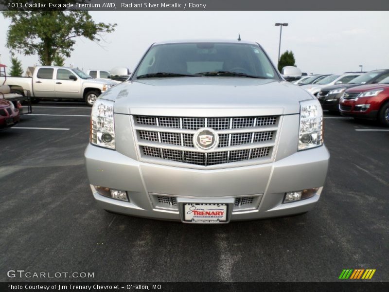 Radiant Silver Metallic / Ebony 2013 Cadillac Escalade Premium AWD