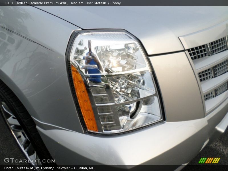 Radiant Silver Metallic / Ebony 2013 Cadillac Escalade Premium AWD