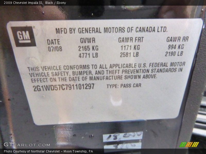 Black / Ebony 2009 Chevrolet Impala SS
